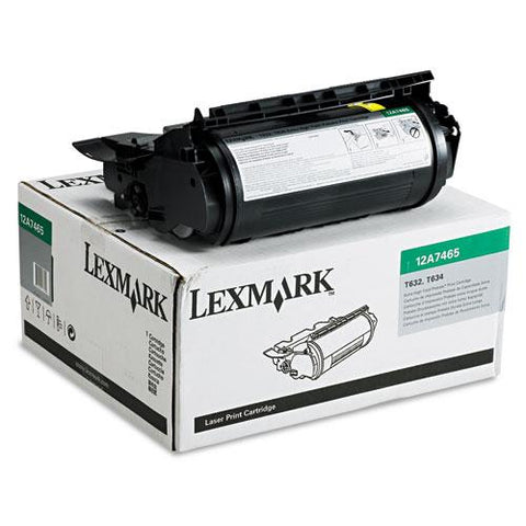 Original Lexmark 12A7465 Extra High-Yield Toner, 32000 Page-Yield, Black