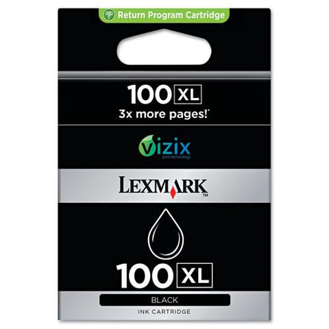 Original Lexmark 14N0683 (100XL) High-Yield Ink, 510 Page-Yield, 2/Pk, Black