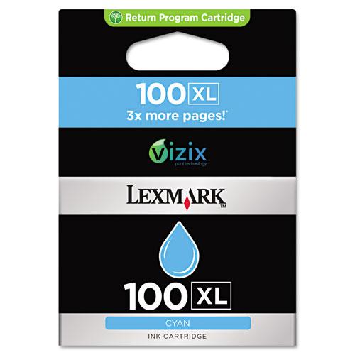 Original Lexmark 14N1069 (100XL) High-Yield Ink, 600 Page-Yield, Cyan