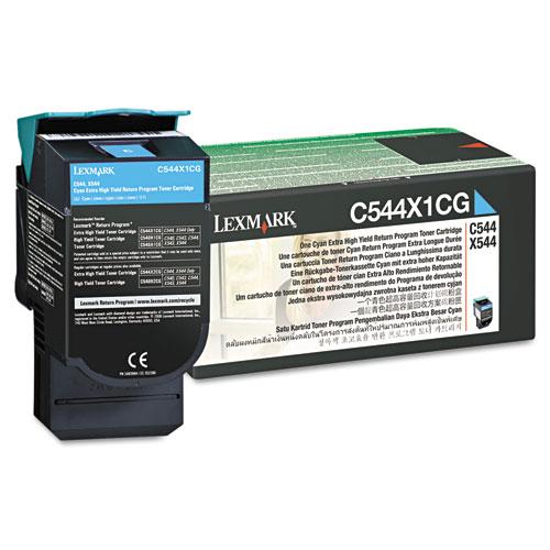 Original Lexmark C544X1CG Extra High-Yield Toner, 4000 Page-Yield, Cyan