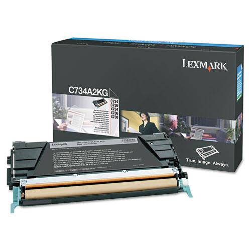 Original Lexmark C734A2KG High-Yield Toner, 8000 Page-Yield, Black