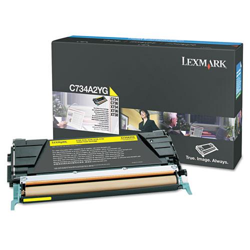Original Lexmark C734A2YG Toner, 6000 Page-Yield, Yellow