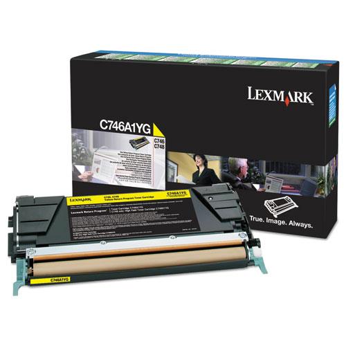 Original Lexmark C746A1YG Toner, 7000 Page-Yield, Yellow