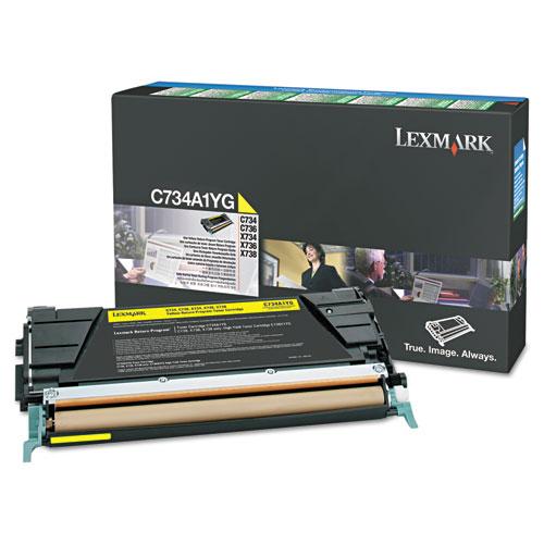 Original Lexmark C748H1YG High-Yield Toner, 10000 Page-Yield, Yellow