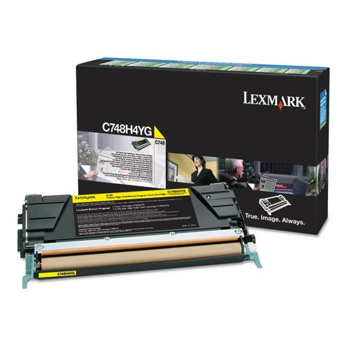 Original Lexmark C748H1YG High-Yield Toner, 10000 Page-Yield, Yellow, TAA Compliant