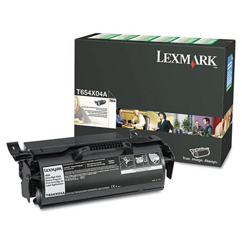 Original Lexmark T654X04A Extra High-Yield Toner, 36000 Page-Yield, Black
