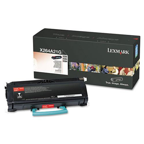 Original Lexmark X264A21G Toner, 3500 Page-Yield, Black