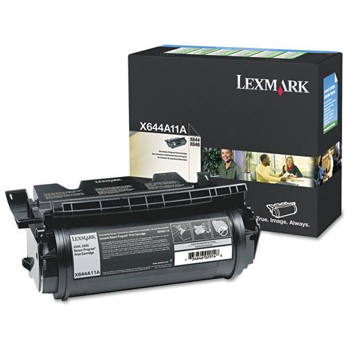 Original Lexmark X644A11A Return Program Toner, 10000 Page-Yield, Black