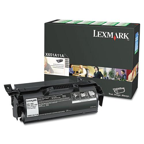 Original Lexmark X651A11A Toner, 7000 Page-Yield, Black