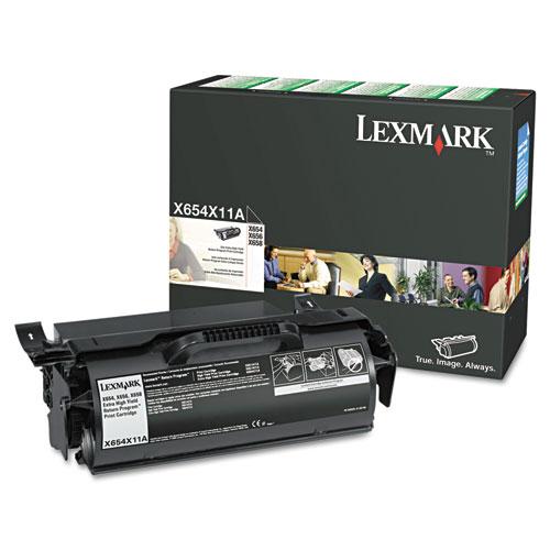 Original Lexmark X654X11A Extra High-Yield Return Program Toner, 36000 Page-Yield, Black