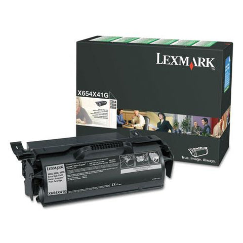 Original Lexmark X654X41G (X65X) Extra High-Yield Toner, 36000 Page-Yield, Black
