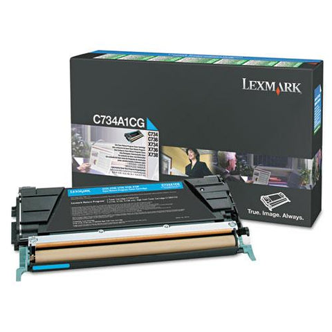 Original Lexmark X746A1CG Toner, 7000 Page-Yield, Cyan