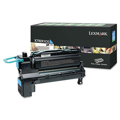 Original Lexmark X792X1CG Extra High-Yield Toner, 20000 Page-Yield, Cyan