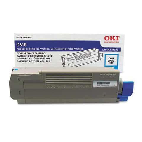 Original Oki 44315303 Toner, 6,000 Page-Yield, Cyan