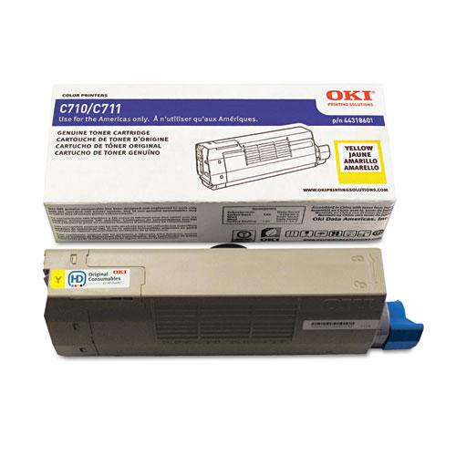 Original Oki 44318601 Toner, 11,500 Page-Yield, Yellow