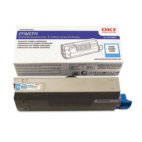 Original Oki 44318603 Toner, 11,500 Page-Yield, Cyan