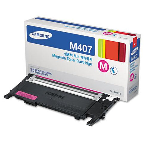 Original Samsung CLTM407S (CLT-M407S) Toner, 1,000 Page-Yield, Magenta