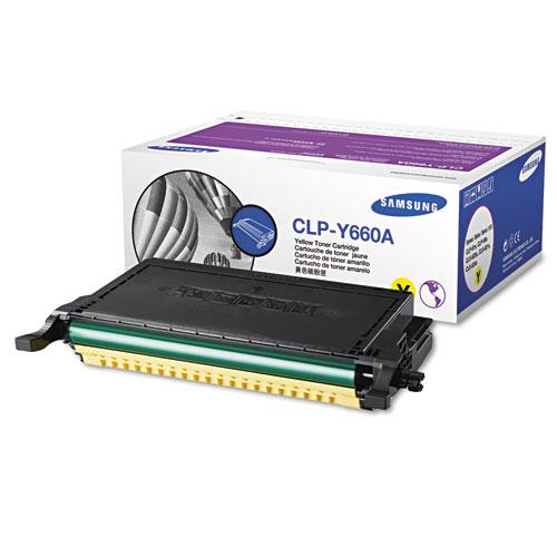 Original Samsung CLP-Y660A (ST955A) Toner, 2000 Page-Yield, Yellow