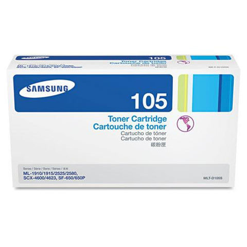 Original Samsung MLT-D105S (SU778A) Toner, 1500 Page Yield, Black