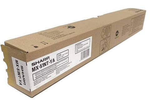 Original Sharp MX51NTYA (MX-51NTYA) Yellow Toner Cartridge (18K YLD)
