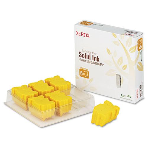 Original Xerox 108R00748 High-Yield Solid Ink Stick, 2333 Page-Yield, 6/Box, Yellow