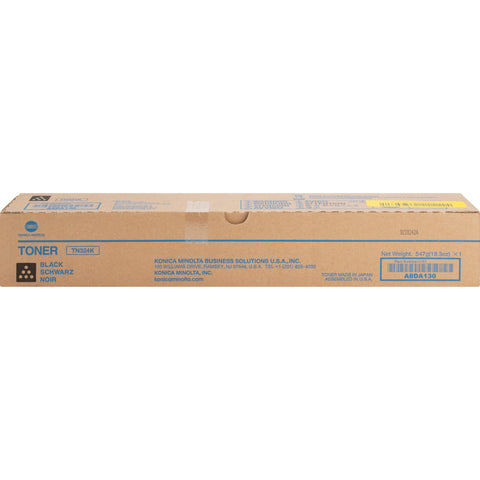 Konica Minolta TN324K Black Toner Cartridge, Genuine OEM Toner in Retail Box (A8DA130)