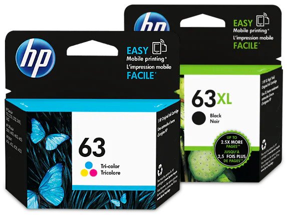 Original HP 63XL Black and 63 Tri Color Original Ink Cartridges, Saving Bundle Pack (F6U63AN, F6U61AN)